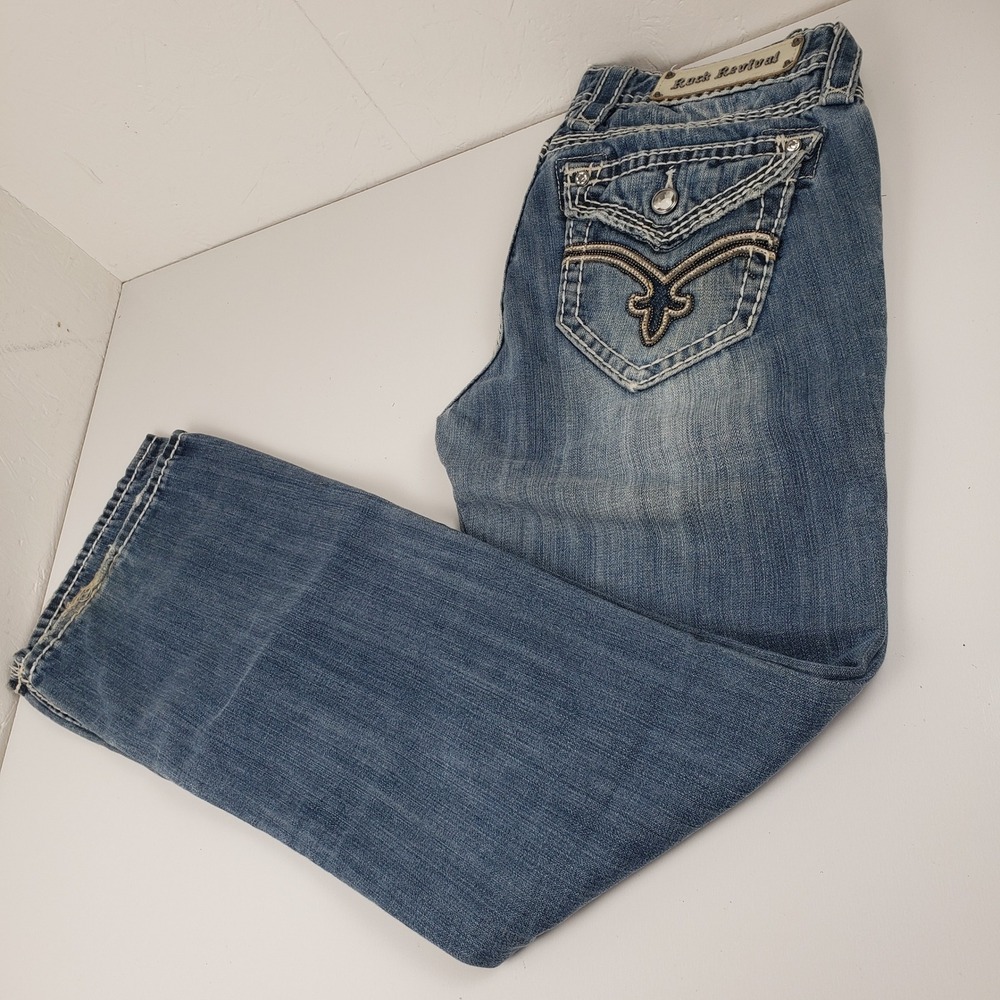 Rock Revival Elaina Easy Bootcut Jeans Women's 26‎ (30x31 Actual) Medium Wash